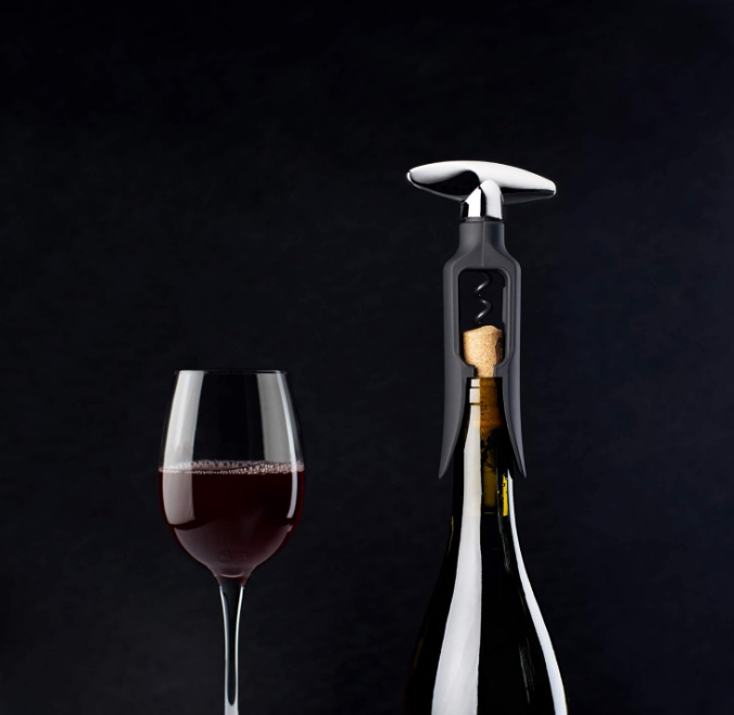 Self-Pulling Corkscrew Wine Opener with Easy-Turn Handle for Wine Bottles and Home Bar Use