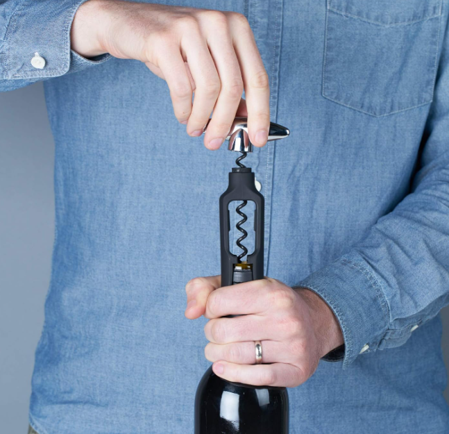 Self-Pulling Corkscrew Wine Opener with Easy-Turn Handle for Wine Bottles and Home Bar Use - Image 2