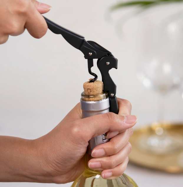 Electric Wine Opener with Stainless Steel Housing and Automatic Cork Removal