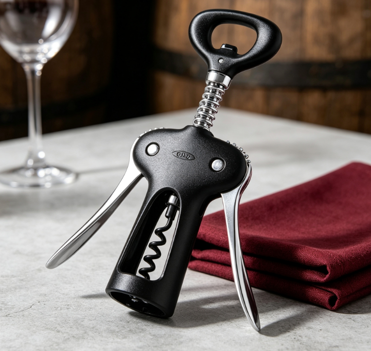 Wing Corkscrew Wine Opener with Integrated Bottle Opener and Comfortable Grip Handle - Image 2