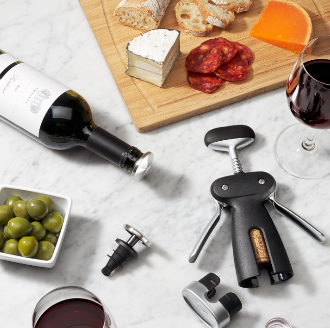 Wing Corkscrew with Removable Foil Cutter, Manual Wine Bottle Opener