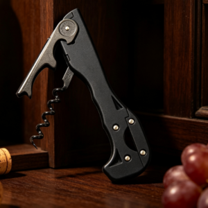 Two-Step Waiter's Corkscrew with Soft Grip Handle and Folding Design