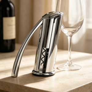 Stainless Steel Lever Corkscrew Wine Opener with Foil Cutter, Extra Spiral and Gift Box