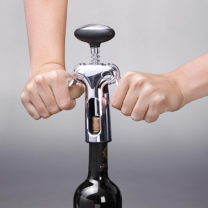 Stainless Steel Wing Corkscrew Wine Opener with Removable Foil Cutter