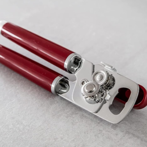Multifunction Manual Can Opener with Stainless Steel Cutting Wheel and Ergonomic Soft Grip Handle for Kitchen Use