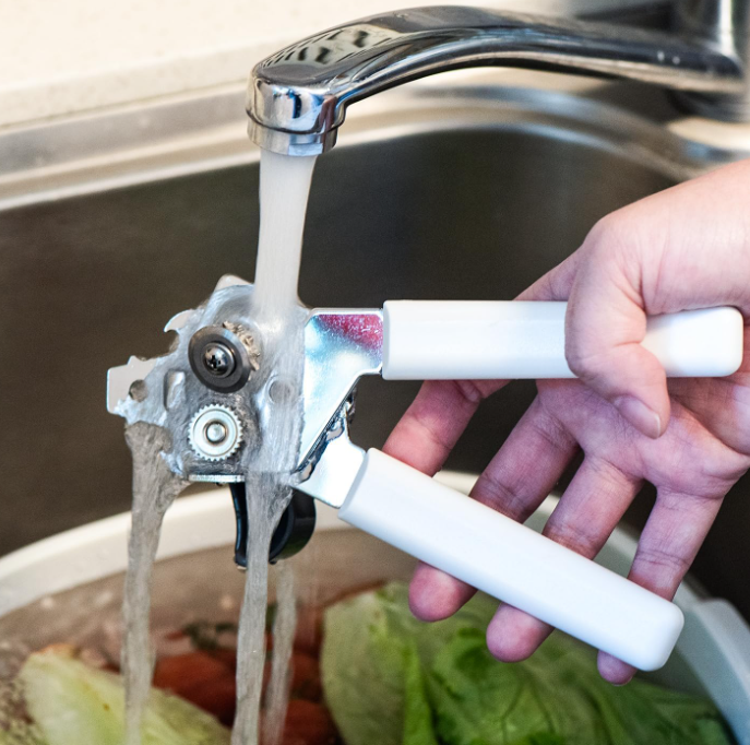 Handheld Manual Can Opener with Comfortable Grip Handle, Smooth Edge Cutting Wheel and Bottle Opening Feature - Image 2