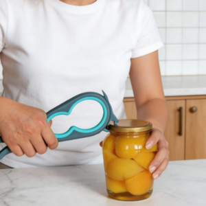 Multifunction Jar Opener and Bottle Opener Tool for Easy Lid Removal, Suitable for Seniors and Weak Hands
