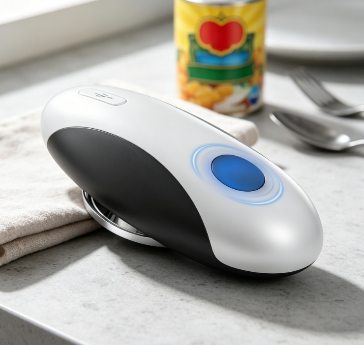 Rechargeable Electric Can Opener with One-Touch Automatic Operation, Smooth Edge Cutting and Magnetic Lid Holder - Image 2