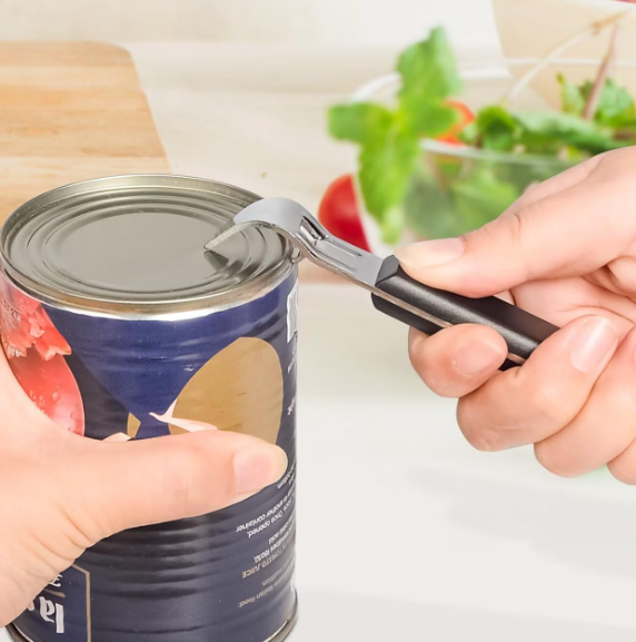 2-in-1 Can Punch Opener and Bottle Opener with Stainless Steel Body and Non-Slip Handle - Image 2
