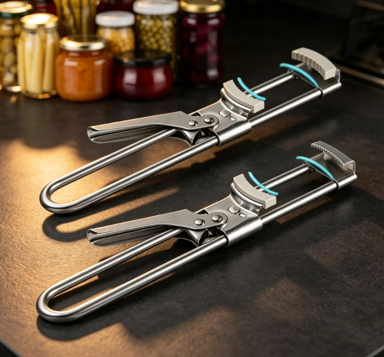 Multifunction Stainless Steel Jar Opener and Can Opener Tool with Easy Grip Design for Household Kitchen