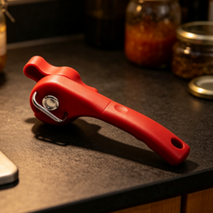 Professional Stainless Steel Manual Can Opener with Side Cut Technology and Comfortable Curved Handle