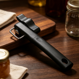 Plastic Safety Manual Can Opener with Easy Grip Handle and Side Cutting Design for Kitchen Use